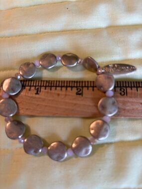 Handmade Plunder gold Bead Stretch Bracelet with Charm  $18